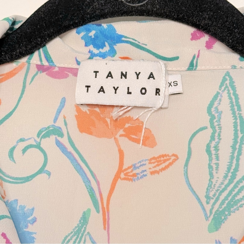 Tanya Taylor 100% Silk Pajama Top Blouse Button Front Shirt Size XS - Picture 5 of 9